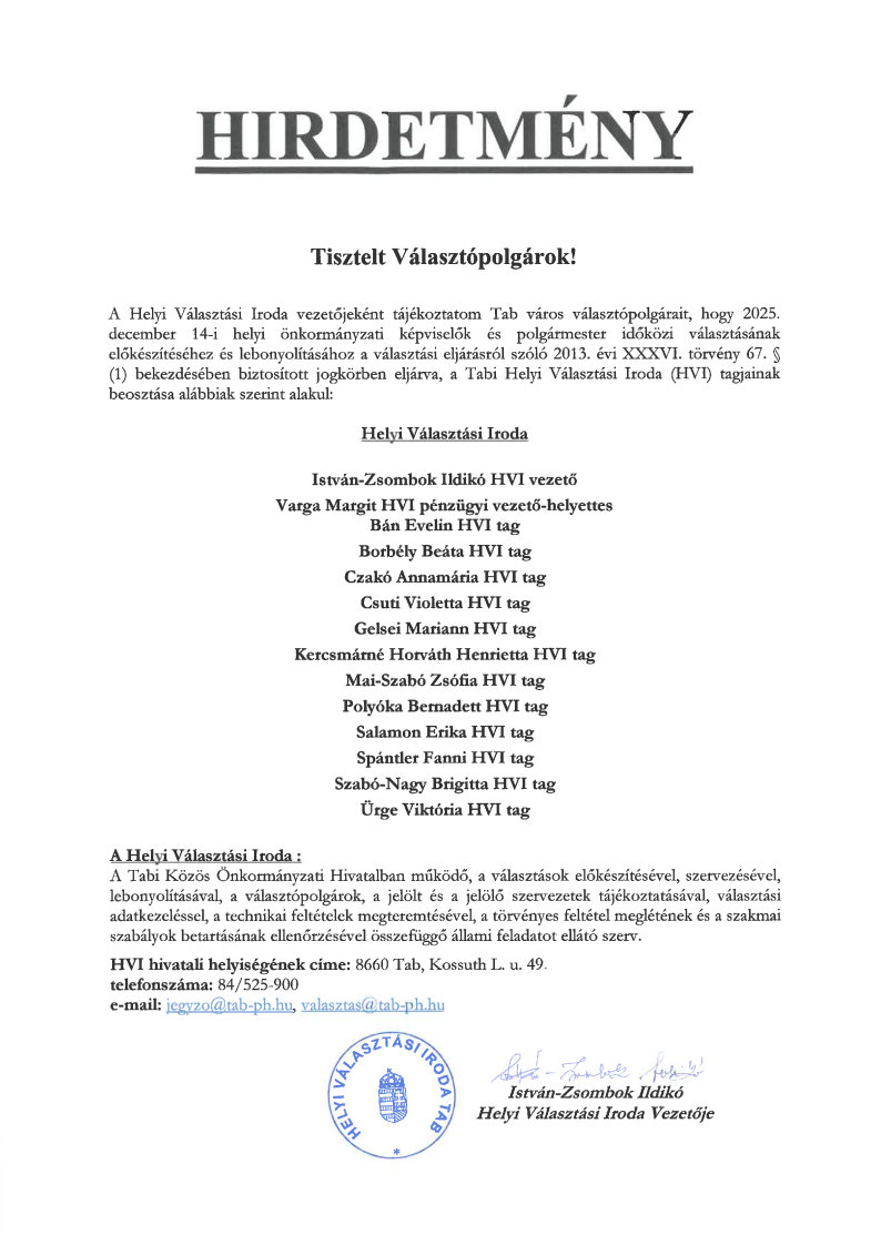 HVI Tagok