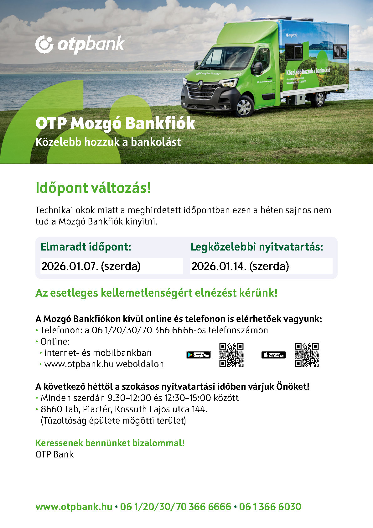 OTP Mozgó Bankfiók Változás